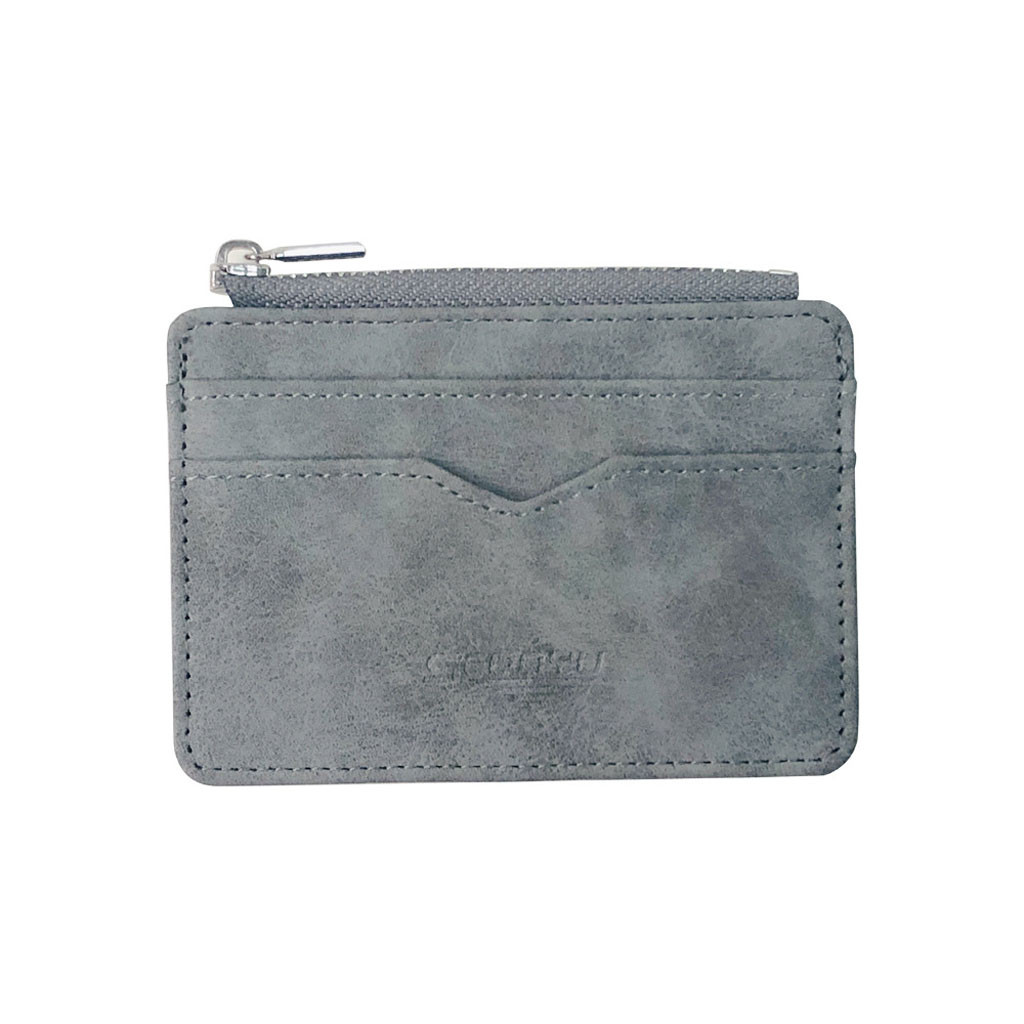 Men Leather genuine wallet coin purse small Multi-card Card Holder Wallet Frosted Fabric Card Holder Package passport cover