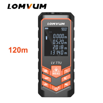 LOMVUM Rechargeable Handheld Trena Laser Rangefinder 77U 120M Digital Laser Distance Meter Electrical Tape Measuring Tools