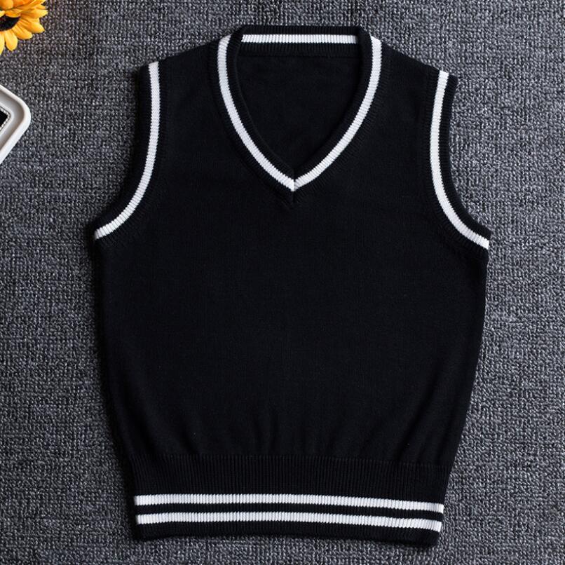 2018 Autumn Baby Toddler Kids School Boys Pullover Knitted Vest Coat Boy Cotton Waistcoat Children Sleeveless Sweaters JW3692