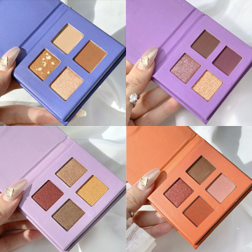 New 4 Colors Eyeshadow Palette Profession Portable Makeup Highlight Shimmer Eye Shadow Shine Brightening Long Lasting Cosmetics