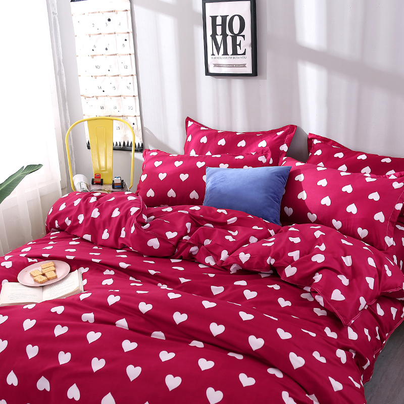 Hot Style Hearts Printing Bedding Set 2pcs/3pcs Duvet Cover Set 1 Quilt Cover+1/2 Pillowcases(no Blanket or Sheet)