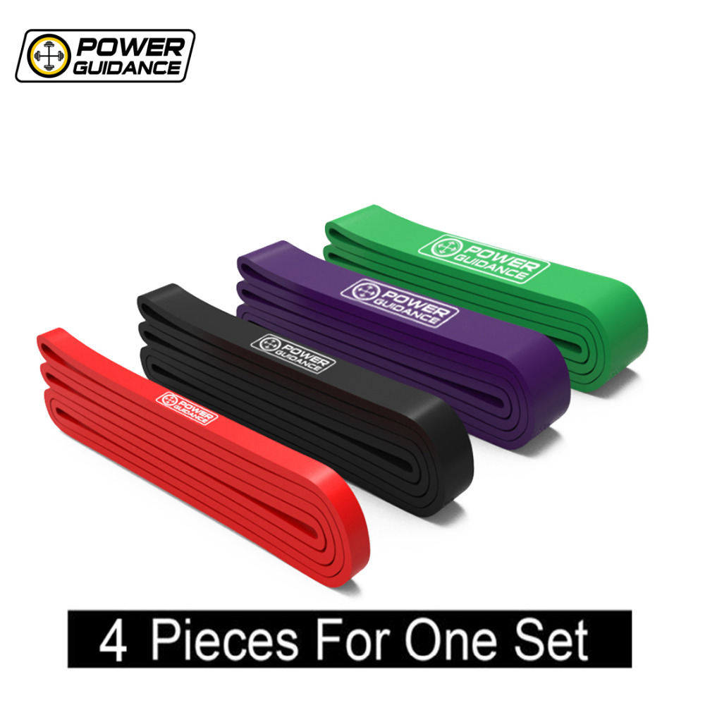 POWER GUIDANCE 4PCSet-Pull Up Assist Bands-Stretch Resistance Mobility Band- for Body-building Indoor Sports Fitness Yoga Straps