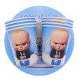 1pcs/pack 180*108cm Baby Boss them plastic tablecloths Baby Boss disposable table cover baby shower birthday party decorations