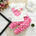New Autumn Girls Baby Cotton Cartoon Long Sleeves Suit European and American Style Baby Clothing Sets 2PCS