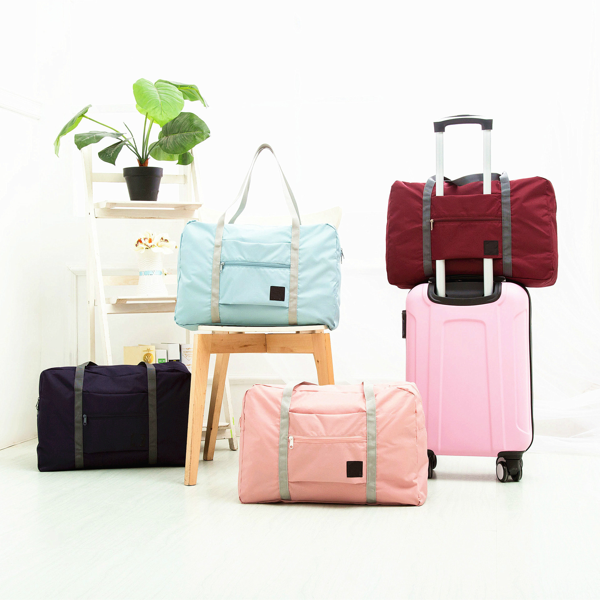 Folding Travel Bag Nylon Travel Bags Hand Luggage for Men & Women Fashion Travel Duffle Bags Tote Large Handbags Duffel