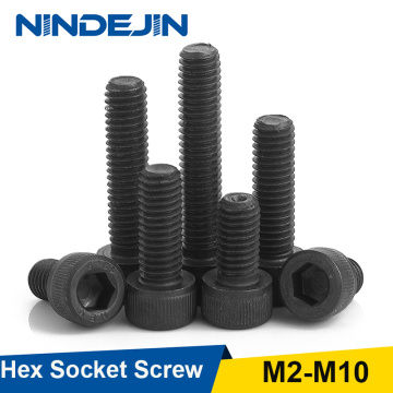 NINDEJIN 5-50pcs Hexagon Hex Socket Cup Head Screw Bolts M2 M2.5 M3 M4 M5 M6 M8 M10 12.9 Grade Carbon Steel Allen Screw Din912