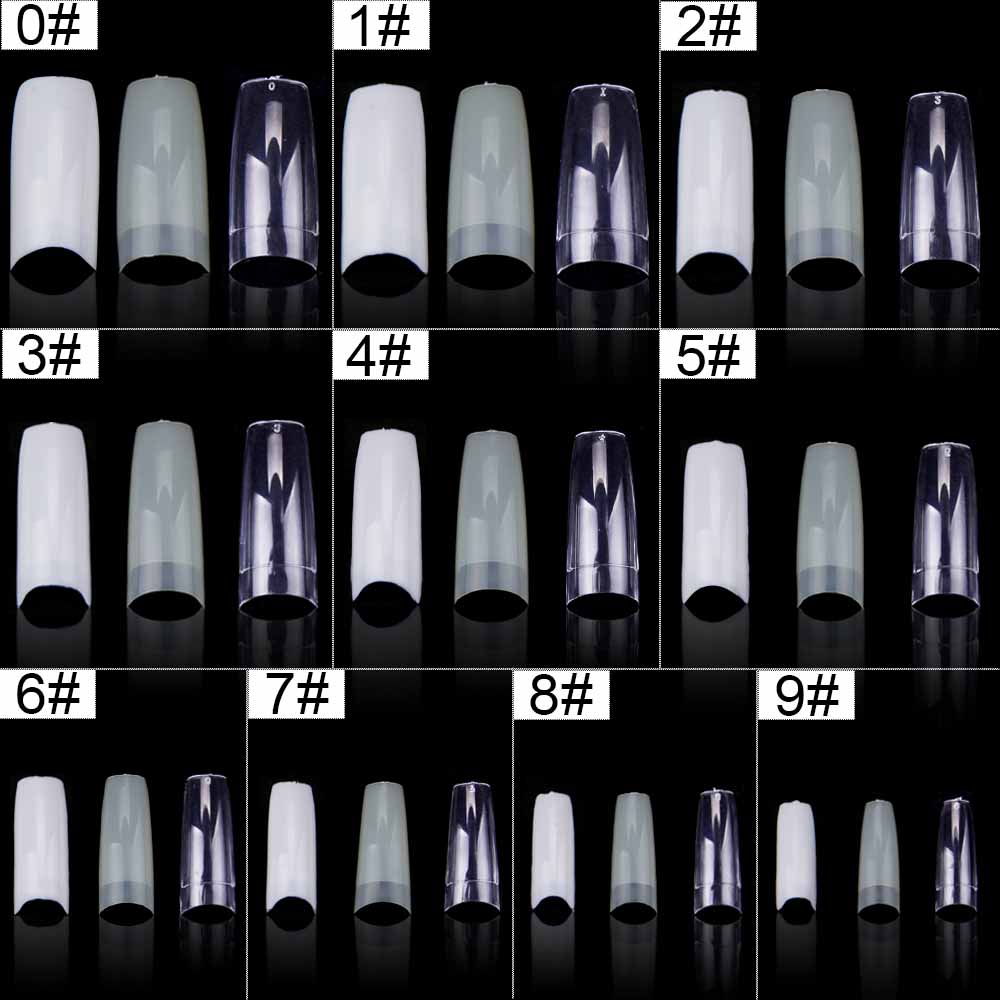 500pcs Fake Nails Tips Nail Capsule Artificial Fingernails French Manicure Acrylic False Nails Nail Polish Tips Nail Art False