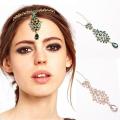 1pcs Hair Decoration Fashion Indian Boho Gold Color Head Chain Pearl Crystal Head Dress Headpiece For Women Hair Jewelry