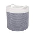 Cotton Laundry Storage Basket Organize Clothes, Gifts, Toys & Diapers Cute, Neutral White & Gray Foldable Laundry Baskets