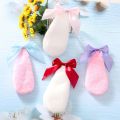 Kawaii Women Girls Hair Clip Cute Rabbit Bunny Plush Lop Ears Hairpin Candy Color Ribbon Bowknot Lolita Cosplay Hair Accessories
