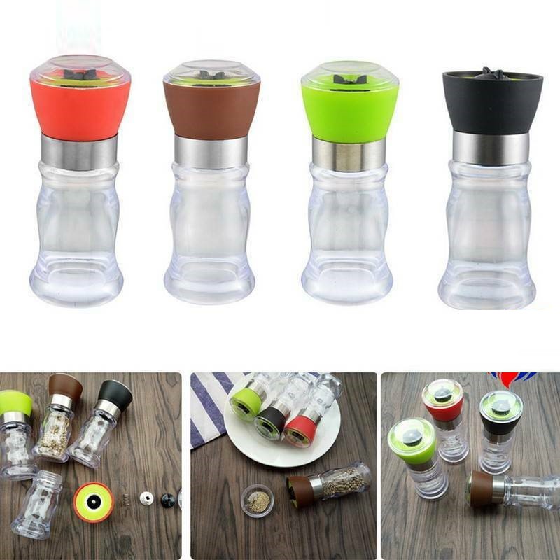 Salt And Pepper Mills Transparent Gravity Salt And Pepper Grinder Spice Molinillo Pimienta Pepper Mill Tool Kitchen Accessories