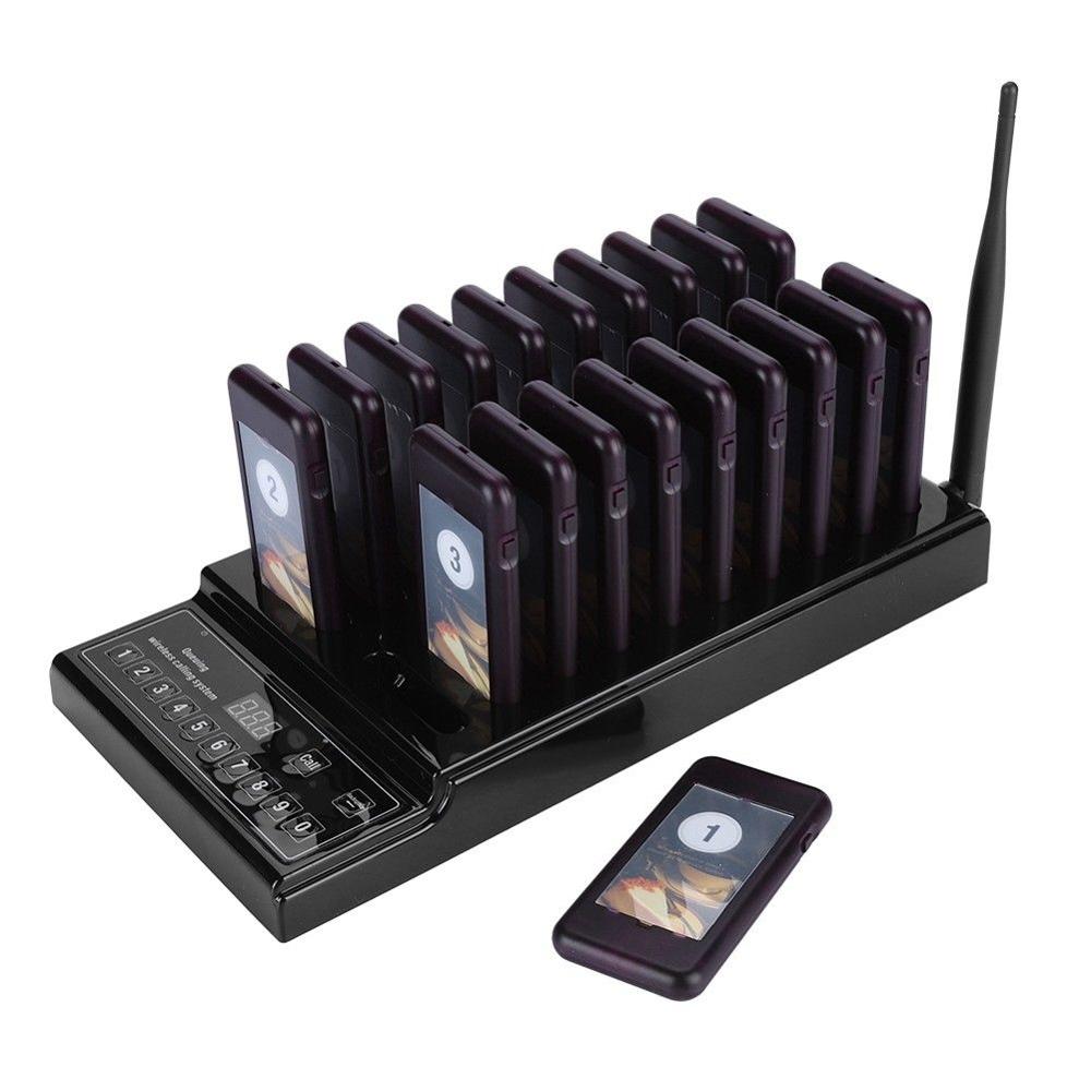 1-to-20 Restaurant Wireless Call Pager 999 Channel Calling Keypad Queuing Calling System Paging Calling System 100-240V