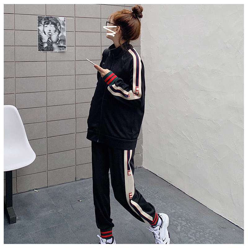 New summer and autumn ladies sportswear two-piece suit women loose suit fashion sweater casual running wear jacket