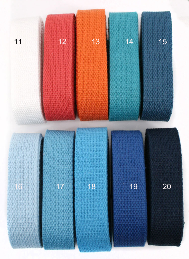 20mm width 10M length Heavy Canvas Webbing Ribbon Canvas Webbing strap DIY Durable Strap tape For belt Bag luggage 40 color