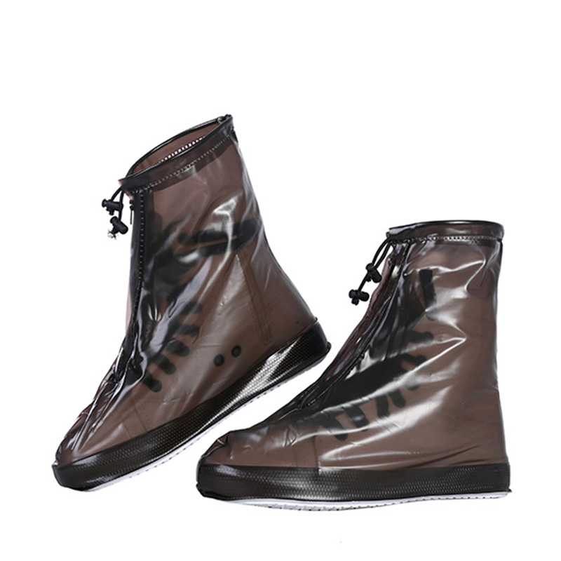GIANTEX Men Women's Rain Waterproof Flat Ankle Boots Cover Heels Boots Shoes Covers Thicker Non-slip Platform Rain Boots