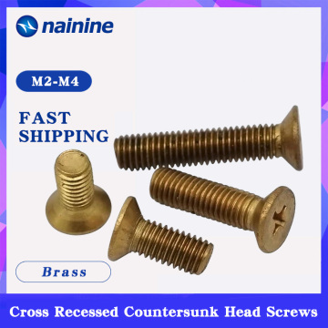 GB819 [M2 M2.5 M3 M4 M5 M6] Brass Cross Countersunk Screws Flat Head Machine Screw DIN965 B065