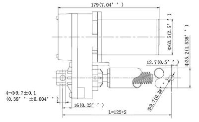 ZQTG08 dc linear actuator/ dimension