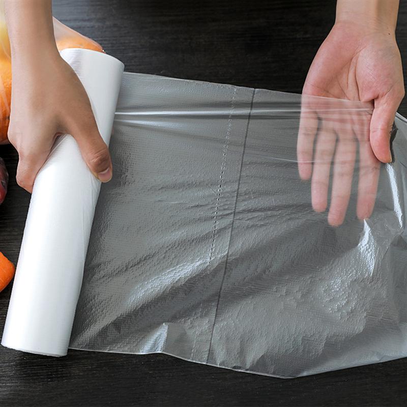 100 Pcs Roll Disposable Vest Design Food Storage Grip Seal Bag Saver Saran Wrap Plastic Bags Home Kitchen Organization New