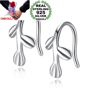 OMHXZJ Wholesale Sweet Cute Fashion Woman Girl Party Small Fresh Handmade Leaves Olive Branch 925 Sterling Silver Ear Clip YS446