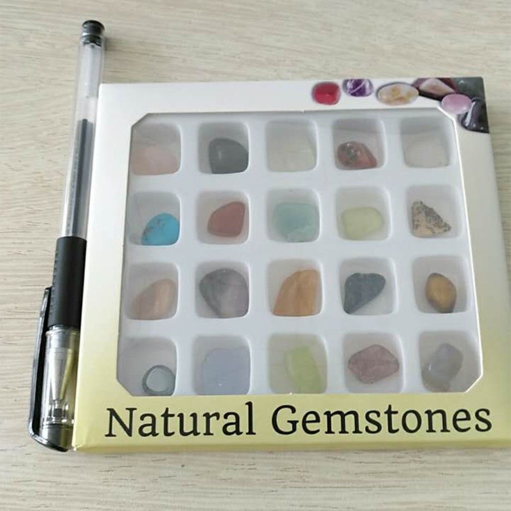 Fashion 20pcs Natural Crystal Gemstone Polished Healing Chakra Stone Display Collection Display Hot Selling