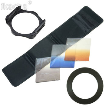 Camera Lens Filter Kit Gradient Blue Orange Gray + 1Pcs Adapter Ring + Filter Holder Set For Cokin P Series For All Camera