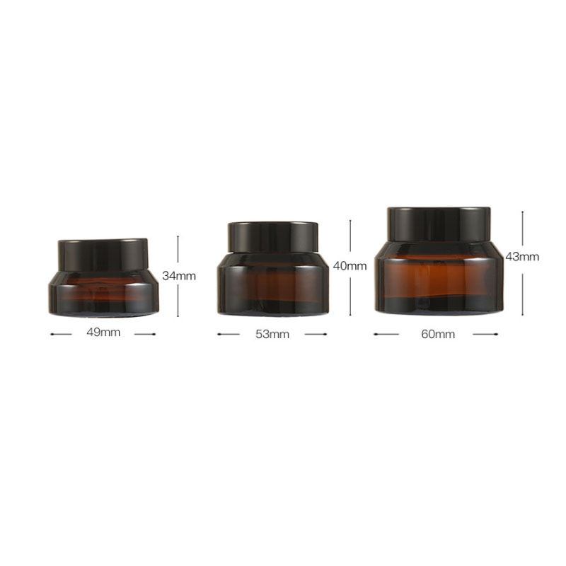 1pcs 15g/30g/50g Empty Brown Glass Refillable Bottles Makeup Jar Pot Travel Face Cream Lotion Vials Amber Cosmetic Containers