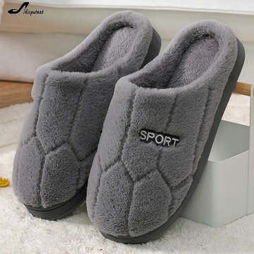 Dropship Men's Slippers Women Winter Fur Household Plush House Indoor Non-slip Soft Bottom Warm Mules Indoor Shoes