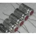 Original imported capacitor electronic red head 673d series 100v220uf pure copper foot cathode electrolytic capacitor