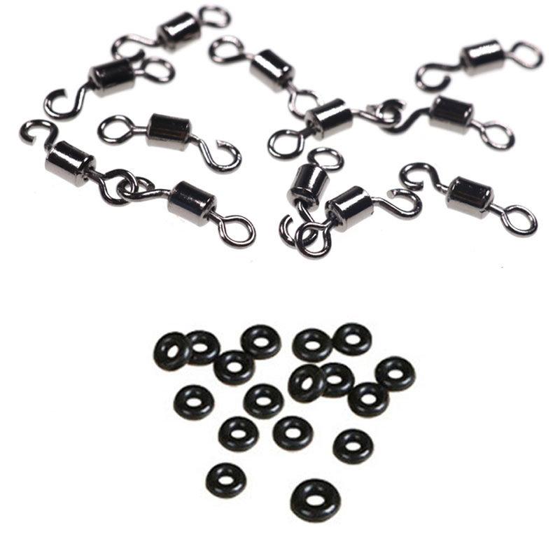 50pcs High Quality Alloy Copper Opening 8 Shape Swivel Single Hook Swivel Pin Solid Connector Rings Fishing Tackle Accessory