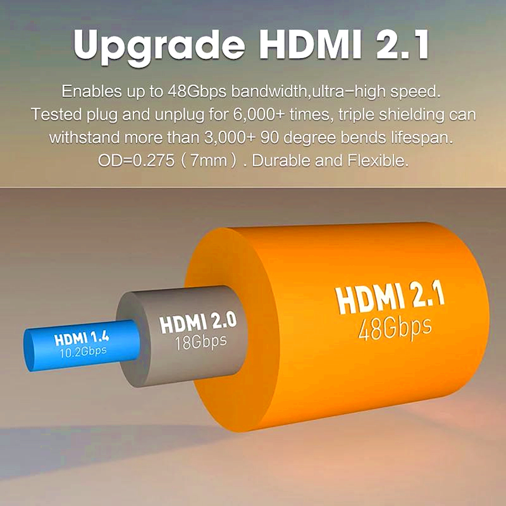 8K HDMI-compatible Cable 4K 60HZ UHD HDR 48Gbps V2.1 for Xiaomi Samsung Screen TV PS4 PS5 Splitter Switch Audio Video