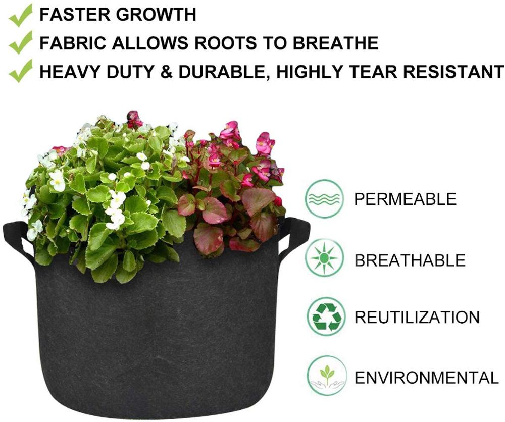 Planting Grow Bags Non-Woven Fabric Pots With Handles eco friendly beauty planting bag tree bag growth seedling flower pot