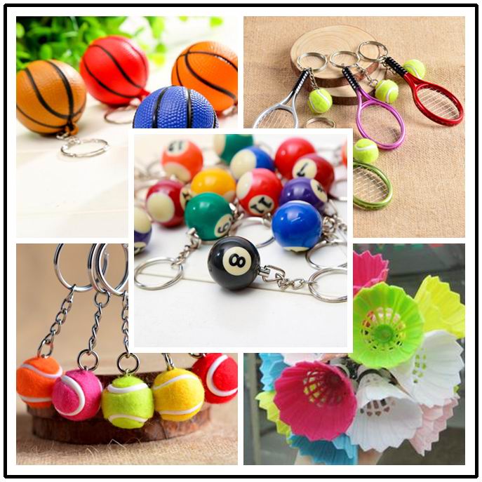 Tennis bag Pendant plastic mini tennis ball key chain small Ornaments sport advertisement keychain fans souvenirs key ring