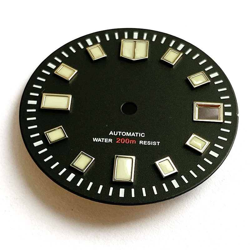 Matt black diving watch dial for NH35