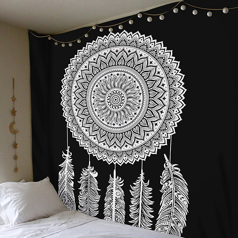 Mandala Tapestry Polyester Bohemian Wall Hanging Decor Blanket Carpets Dorm Decor Psychedelic Tapestry Sleeping Tapestry