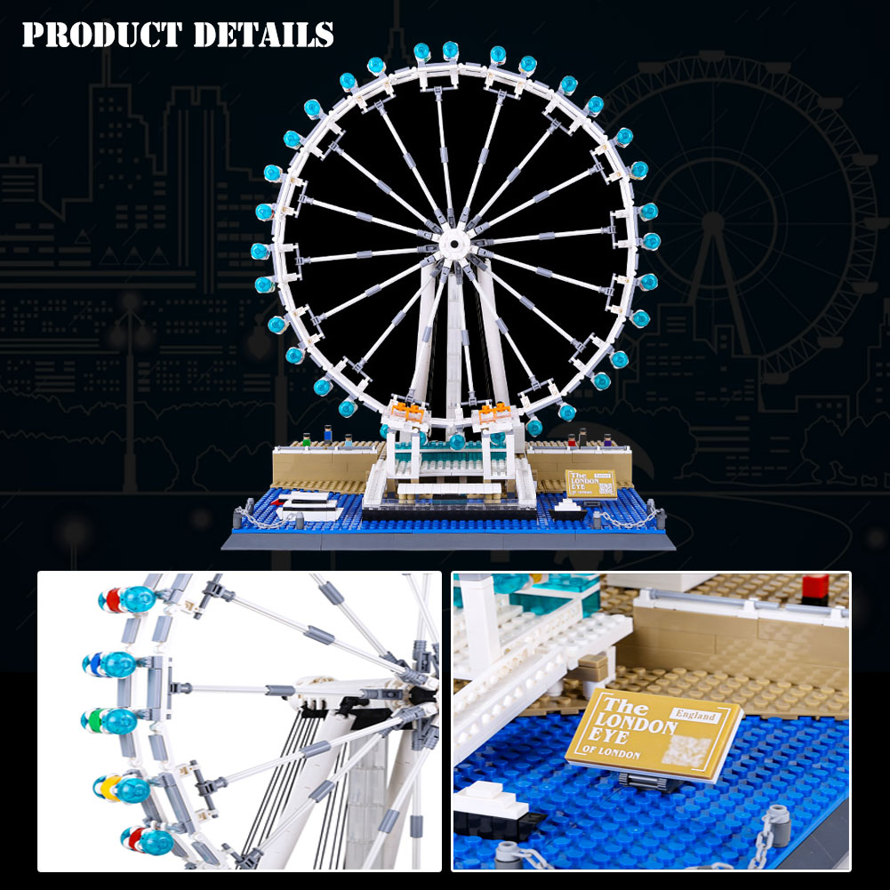 BZDA Famous Blocks The London Eye Ferris Wheel Building Blocks Playground Construction Toys Millennium Wheel For Toy DIY Gift