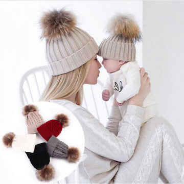 Mother Child Baby Toddler Kids Girls Boys Warm Hat Winter Beanie Knitted Cap New