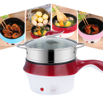 Multifunctional Electric Skillet Rice Cooker Electric Cooking Machine Non-stick Food Noodle Cooking Skillet Steamer Soup Heater