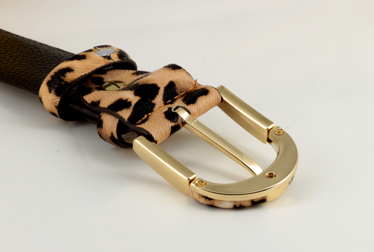 Genuine Leather+PVC Leopard Print Belt For Women Fashion Pin Buckle Waist Woman Belt Luxury Desigener Brands Leather Belt Female