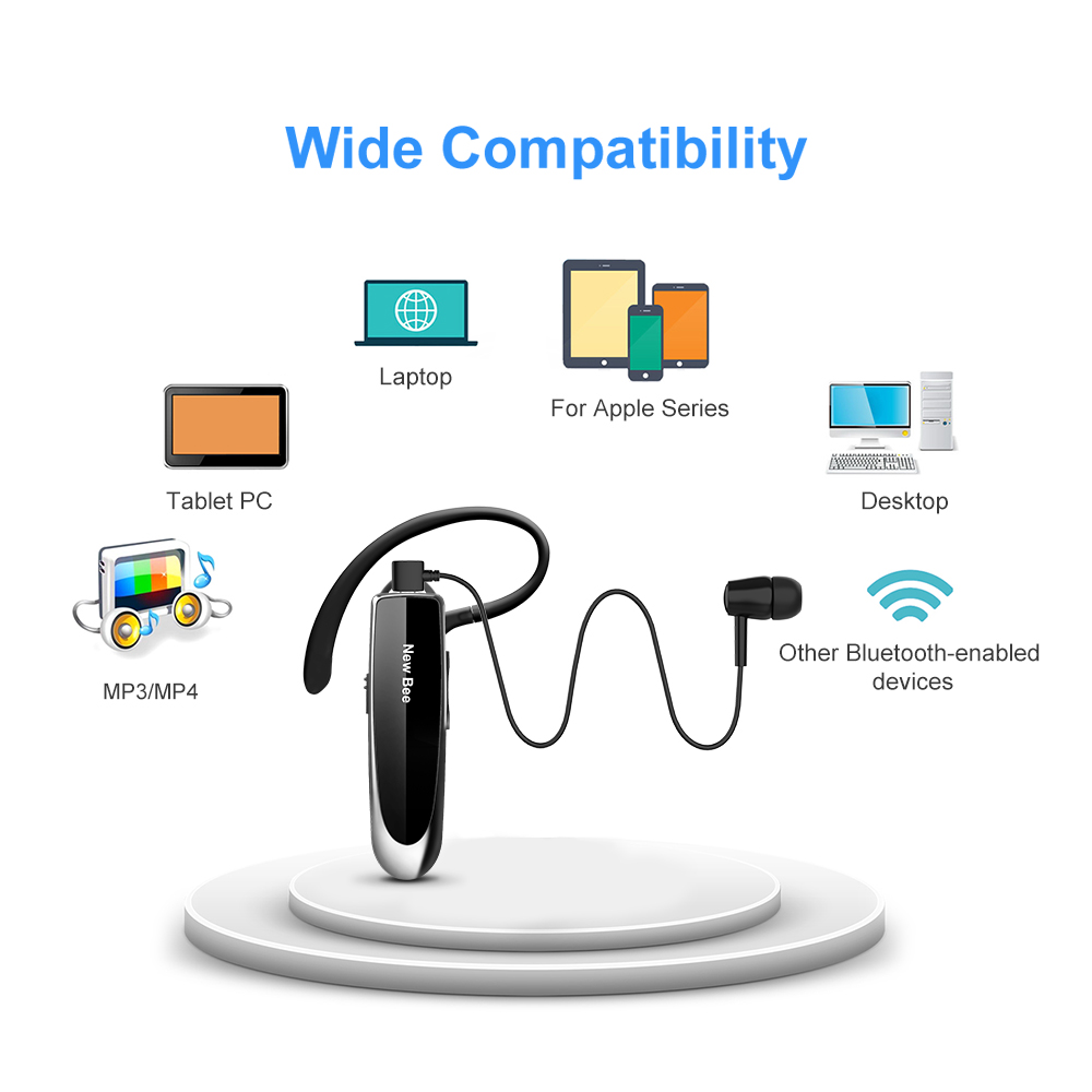 New Bee Bluetooth Earpiece Wholesale 5PCS LC-B41 Hands-free Earphone English/Russian Headphones With Mic For iPhone xiaomi