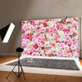 Wedding Floral Wall Photography Backdrop Happy Birthday Party Baby Shower Curtain Flower Photo Background Banner Decoration Prop