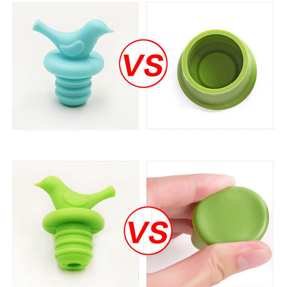 1Pc Creative Bird Design Silicone Wine Stopper Bottle Caps Wedding Gift Wine Pourer Stoppers