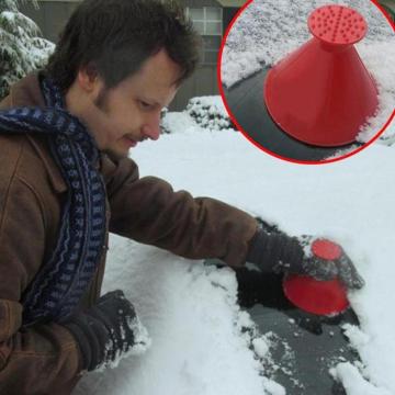Round Magic Car Ice Scraper Auto Car Window Cone Scraper Windshield Funnel Snow Remover Deicer Deicing Tool Scraping