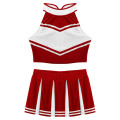 Women Adults Cheerleader Uniform Performance Outfit Japanese Schoolgirl Cosplay Costume Sleeveless Crop Top Mini Pleated Skirt