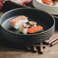 Ceramic Hammer-Eyed Deep-Dish Fruit Bowl Creative Baked Rice Sushi Plate Salad Bowl Tableware Plates White Black Round Platter