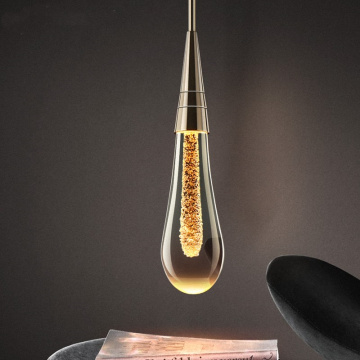 2019 Hot Designer LED Water Drop pendant light minimalist Scandinavian loft Crystal Hanging Lamp Creative Restaurant Light