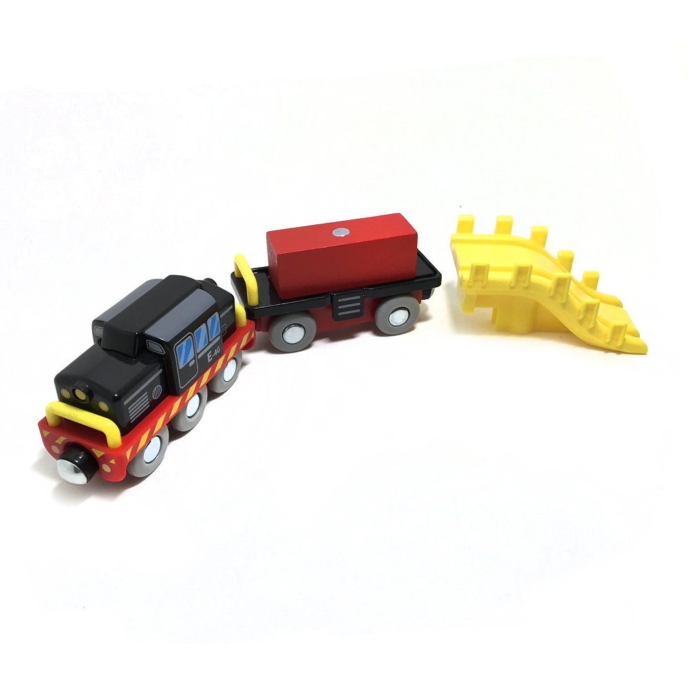 Wooden dock loading crane cargo ship scene Suitable for train brio track children track series toy accessories