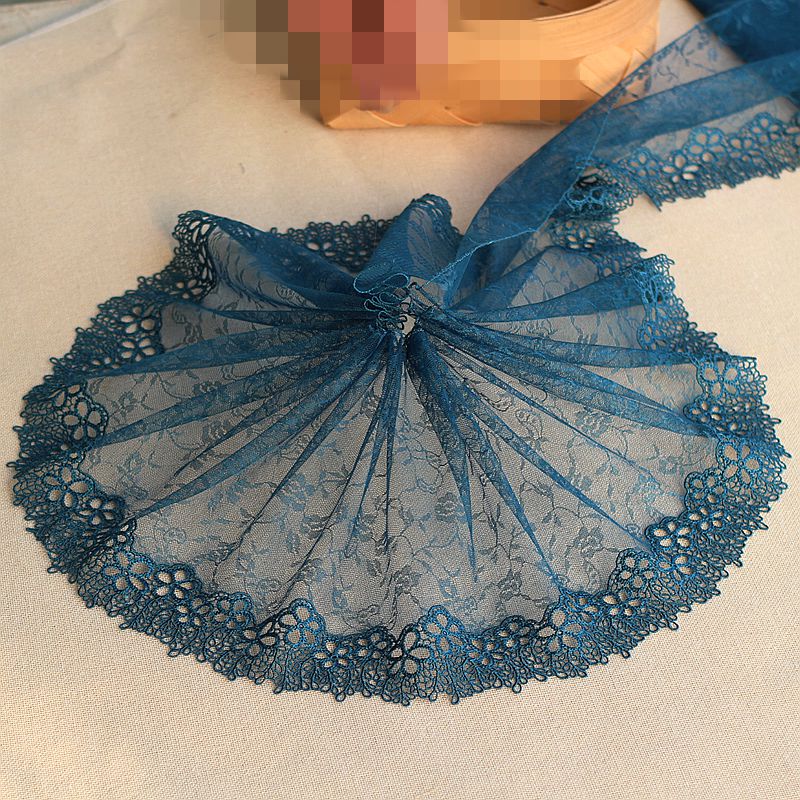 2y/lot 13cm wide Embroidered Tulle Lace trim mesh Lace Ribbon ~French Lace Fabric ~Beautiful~luxury