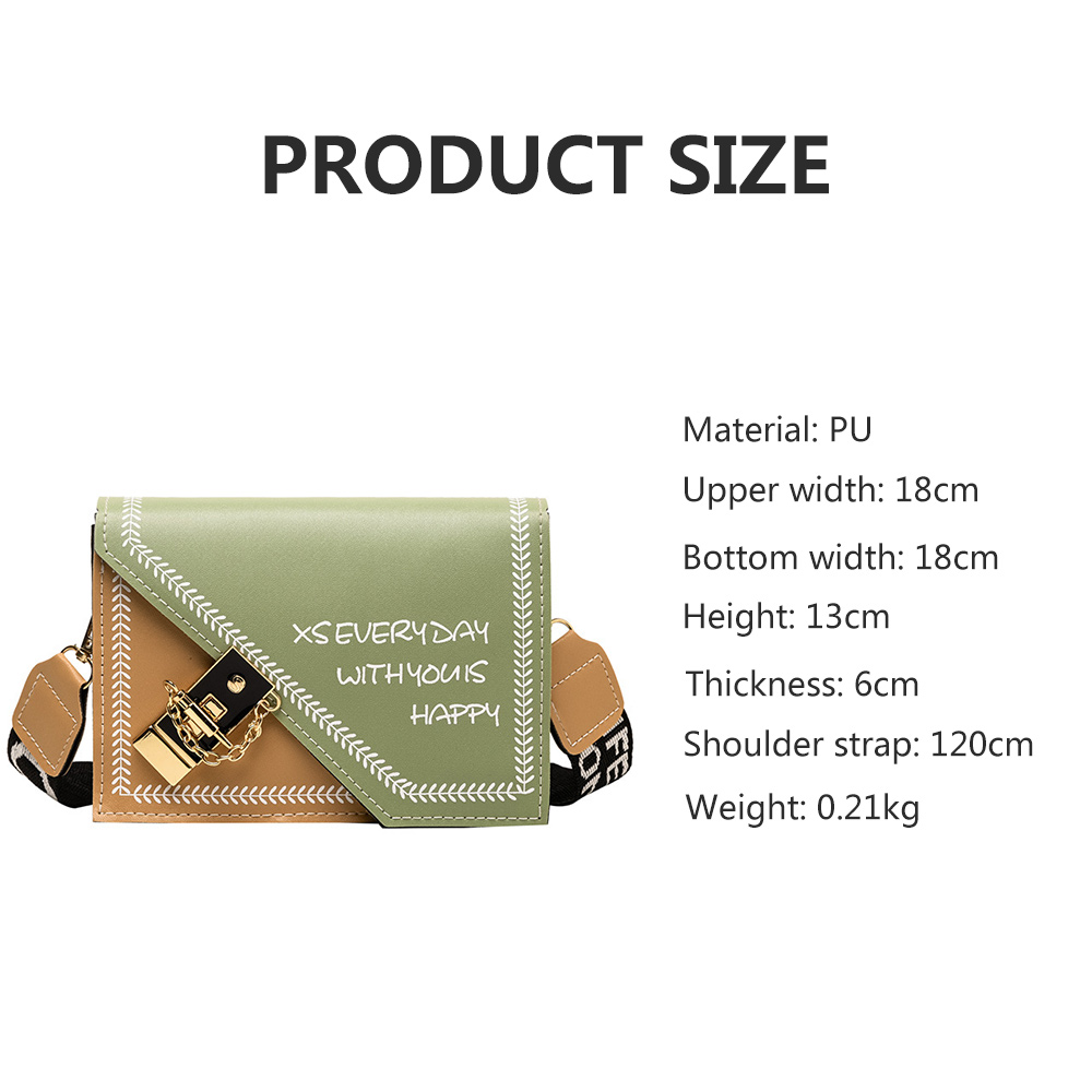 Fashion Frosted Letter Single Shoulder Bag Multifunctional Durable Plug Lock Rivet Handbag With Strap For Women Girls