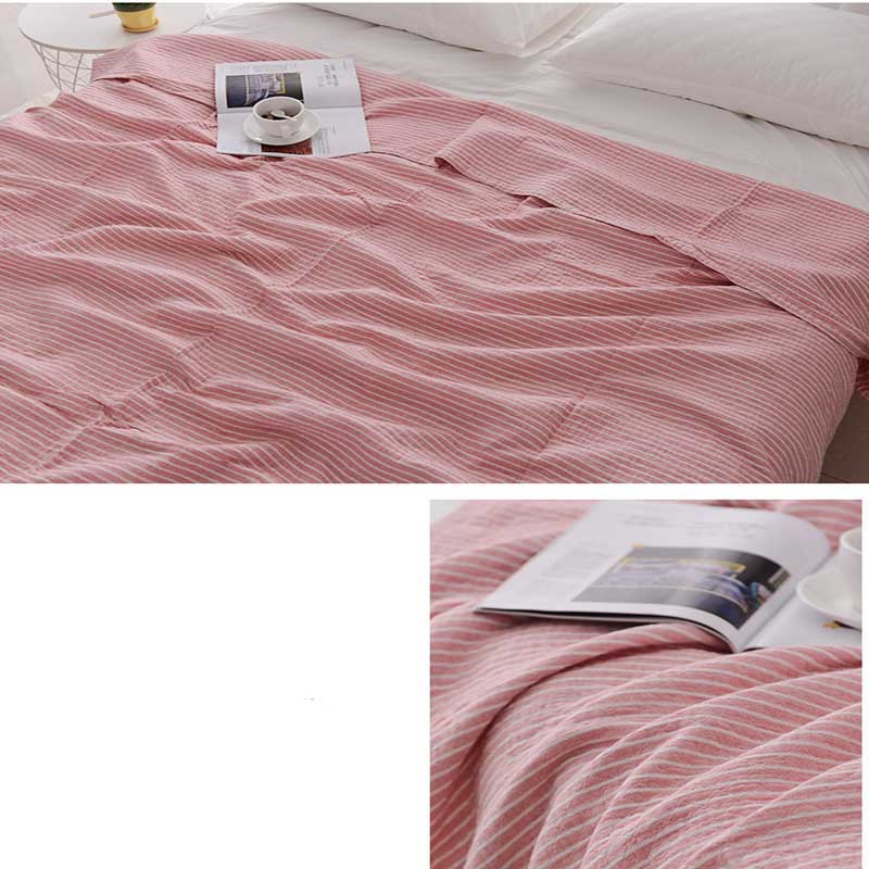 Gauze Cotton Towel Blanket For Adults Kids Striped Breathable Sofa Mantas Cobertor Air Conditioning Bedspread for Teens