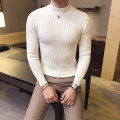 2019 Fashion Men Sweaters Male Slim Fit Jacquard Turtleneck Pullover Sexy Sweaters Long Sleeves Knitwear Spring Sweater M-3XL